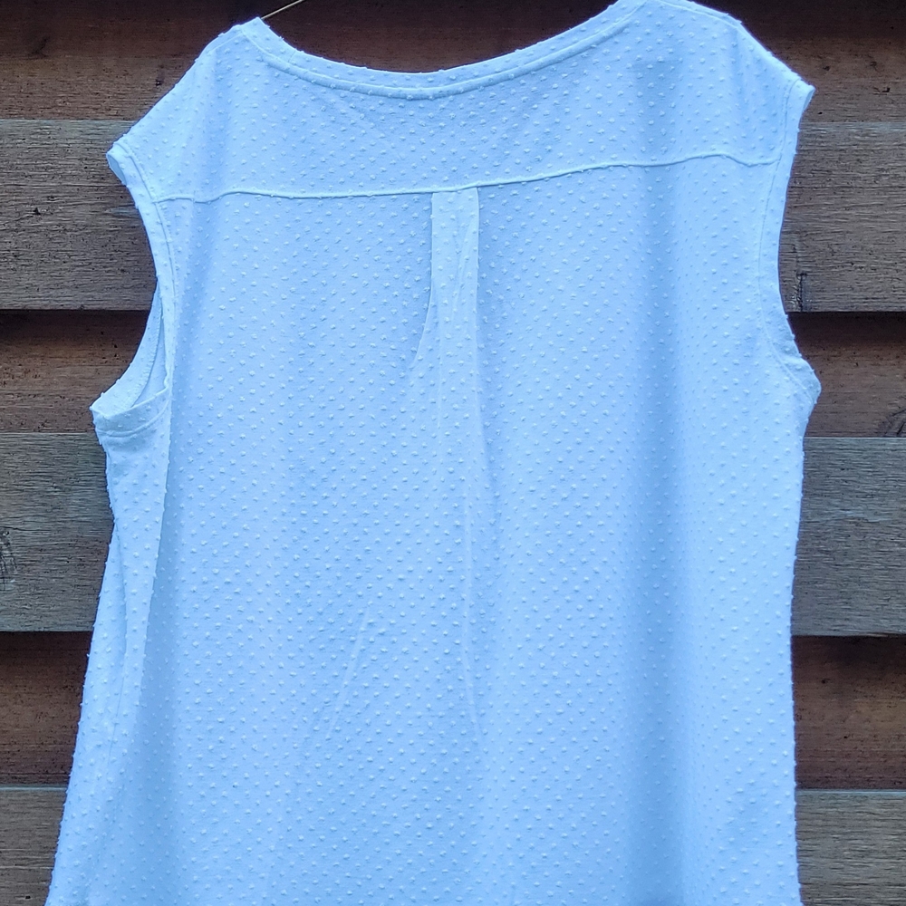 Elle Dotted Swiss White Cap Sleeve Top - Picture 2 of 2